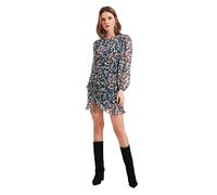 Trendyol Women's Petite Mini Bodycon Regular fit Woven Dress, Very Colorful, 10 UK