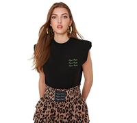 Trendyol Women's Plain Knit Bodysuit Shirt, Black, 38