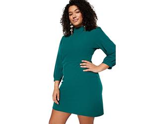 TRENDYOL Women's Plus Size Dress-Green-A-line, 16