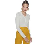 Trendyol Women's Polo Neck Plain Fitted Sweater Sweatshirt, Ecru, M UK