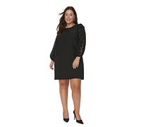 Trendyol Womens Regular A-line Crew Neck Woven Plus Size Dress, Black, 42 UK