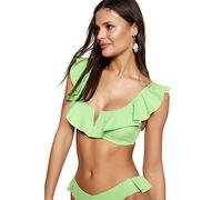 Trendyol Womens Regular Fit Bralette Knit Bikini Top Swimwear, Light Green, 16 UK
