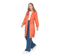 TRENDYOL Women's Regular Parkas Plain Woven Fabric Trench Coat, Tile Red, 42, Tile Red