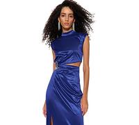 Trendyol Women's Shift Fitted Knit Evening Dress, Sax, 36