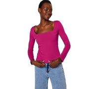Trendyol Women's Straight Long Sleeve Slim Blouse, Fuchsia, S