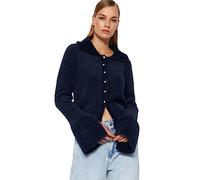 Trendyol Women's Straight Long Sleeve Slim Cardigan Sweater, Navy, L