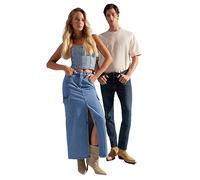 Trendyol Women's Straight Maxi One Line Skirt, Blue, 8