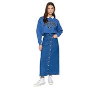 TRENDYOL Women's Damen Gerade Maxi Stift Hijab-Rock Skirt, darkblue, 8