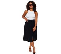 Trendyol Women's Straight Midi One Line Skirt in Plus Size, Black, 22