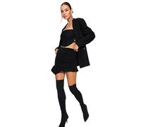 Trendyol Women's Straight Mini Basic Skirt, Black, 16