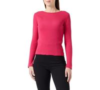 TRENDYOL Women's Striped Long Sleeve Slim Blouse, Fuchsia, M