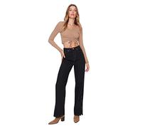 Trendyol Women's Trendyol Woman 90's Wide Leg Jeans, Black, 36 UK