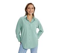 Trendyol Women's Trendyol Woman Basic Relaxed Standard Collar Woven Shirt, Mint, 36 UK