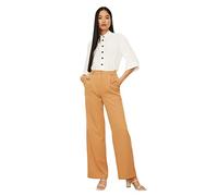Trendyol Women's Trendyol Woman High Waist Wide Leg Pants, Brown, L UK