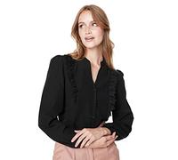 Trendyol Women's Trendyol Woman Regular Standard Collar Woven Shirt, Black, 38 UK
