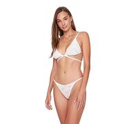 Trendyol Women's Underwear Set-Ecru-Ajouré Underpants, L (Pack of 2)