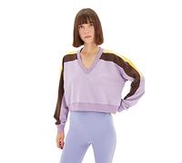 Trendyol Women's V-neck Colorblock Regular Sweatshirt, Lila, L UK