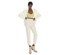Trendyol Women's Woman More Sustainable Normal Waist Mom Jeans, White, 36