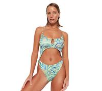 Trendyol Women's Woman Paisley Knit Swimsuit Swimwear, Very Colorful, 12