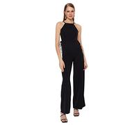 Trendyol Women's Woman Plain Woven Jumpsuit Overalls, Black, 12