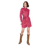 Trendyol Women's Woman Regular fit Shirt Collar Woven Dress, Fuchsia, 36
