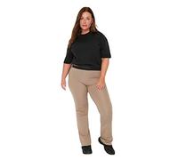 Trendyol Women's Woman Regular Plus Size Sweatpants, Mink Color, 2XL