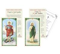 Trendzeen Saint Expedite Card - Laminated St Expedite Prayer Card, St Jude Holy Card, The Lord’s Prayer Card - Made in Italy Catholic Prayer Cards Set of 3 Items