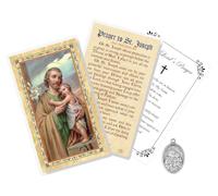 Trendzeen Saint Joseph Prayer Card with Ancient Prayer - Laminated 1900 Year St Joseph Card, Pray for Us St Joseph Medal, Our Father Card - Prayer to St Joseph Theme Set, Total 3 Items