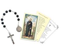 Trendzeen Saint Peregrine Chaplet - 8" St. Peregrine Laziosi Rosary, Laminated St Peregrine Prayer Card, Our Father Prayer Card - St Peregrine Chaplet Rosary Set, Total 3 Items