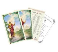 Trendzeen Saint Peter Prayer Card - 3 Laminated Novena St Peter Card, Our Father Prayer - St Peter Novena Card Devotional Set, Total 4 Items
