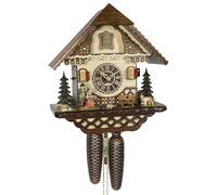 Trenkle Cuckoo Clock Black Forest house, 8 day running time, walnut