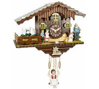 Trenkle Kuckulino Black Forest Clock Swiss House with turning goats, quartz movement and cuckoo chime TU 2020 SQ