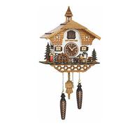 Trenkle Quartz Cuckoo Clock Black Forest house with moving beer drinker and mill wheel, with music TU 4214 QM