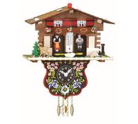 Trenkle Schweizerhaus Black Forest Clock Colourful 19 cm x 21 cm Wall Mount Mechanical