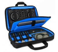 TRENLUVA DJ Controller Carrying Case for DDJ-FLX4, DDJ-400, DDJ-REV1 900D Oxford, Laptop Compartment, Microphone Pocket, Shockproof Foam Dividers, Gig & Travel Use, Carrying Bag (Navy Blue)