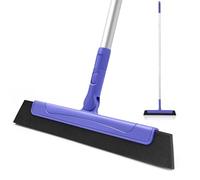 TRENNCHI Floor Squeegee with 51-in Long Handle, Wet Room Floor Squeegee Mop | 180° Swivel Head Shower Scraper, Lightweight Shower Squeegee for Bathroom Floor Window Tile Pet Hair Fur Water Foam Removal
