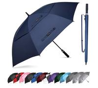 Trenovo Auto Open Golf Umbrellas 62/68/72 Inch Extra Large Oversize for Business & Home, Ventilated Double Canopy Windproof Waterproof Stick Umbrella for Rain & strong wind-Navy Blue