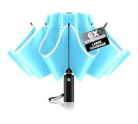 Trenovo Inverted Umbrella - Windproof Travel Umbrella, Reverse Compact with Reflective Stripe & Double Vented Canopy, Auto-open & Close