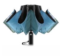 Trenovo Travel Inverted Umbrella - 10 Rib Automatic Folding Reverse Umbrella, Upside Down for Rain, Compact Windproof, Anti-UV Inside Out for Car, Women and Men