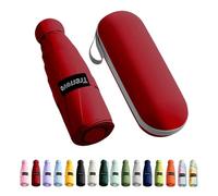 Trenovo Travel Mini Folding Compact Umbrella with Case, 8 Ribs Lightweight Portable, Small Sun & Rain Pocket Umbrella for Girls and Women, Wine Red, 7"