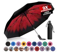 Trenovo Ultra Windproof Travel Umbrella,2023 Pro-Series Automatic Compact Folding Umbrellas for Rain [Light, Portable, Durable, Superior], Car, Purse (Daisy)