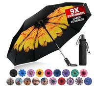 Trenovo Ultra Windproof Travel Umbrella,2023 Pro-Series Automatic Compact Folding Umbrellas for Rain [Light, Portable, Durable, Superior], Car, Purse (Fragrance)