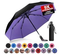 Trenovo Ultra Windproof Travel Umbrella,2023 Pro-Series Automatic Compact Folding Umbrellas for Rain [Light, Portable, Durable, Superior], Car, Purse (Purple)