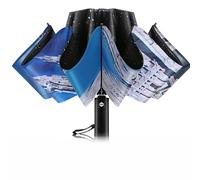 Trenovo Inverted Windproof Travel Umbrella with Reflective Stripe, Reverse Compact Portable Auto-open Umbrella