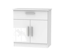 Welcome Furniture Ready Assembled Contrast 1 Drawer 2 Door Sideboard In White, White