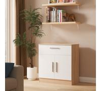 Trent 1 Drawer Sideboard In White Matt & Black Matt (Ready Assembled)