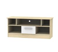 Trent 1 Drawer TV & Media Unit (Ready Assembled) Ready Assembled 2 U White One Size
