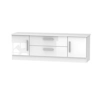 Trent 2 Door 2 Drawer Superwide Tv Unit In White Gloss (Ready Assembled)