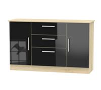 Trent 2 Door 3 Drawer Sideboard (Ready Assembled) Ready Assembled 2 U Black One Size