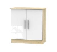 Welcome Furniture Ready Assembled Contrast 2 Door Cabinet In White & Bardolino Oak, White